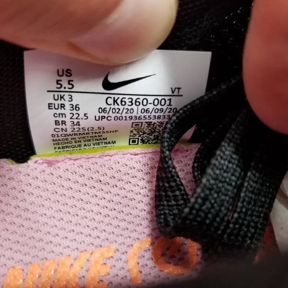 Nike Women's Renew Run Running‎ Shoes Size 5.5 Black Orange Pink Sneakers - Picture 7 of 7